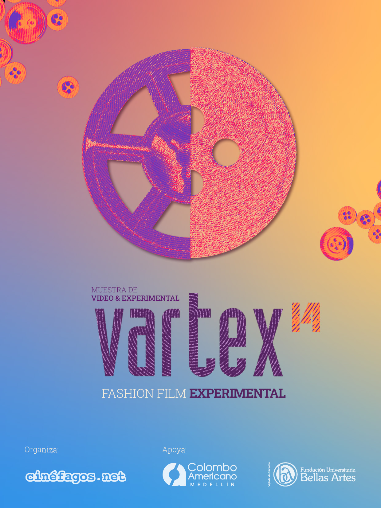 Afiche oficial VARTEX 14 - Video Arte y Experimental 2026, Medellín